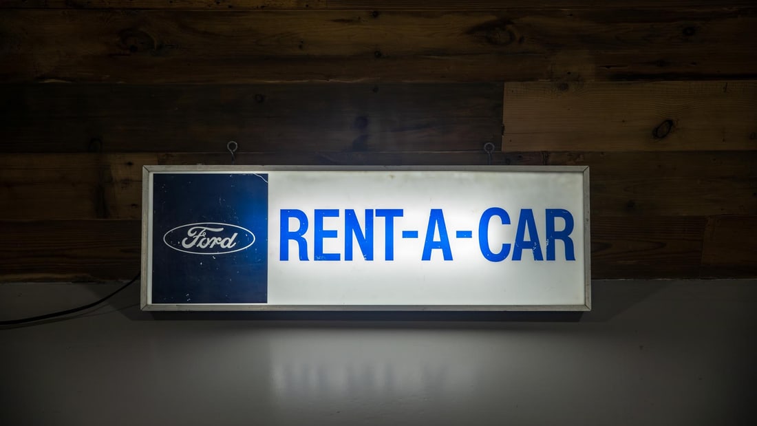 Ford Rent-A-Car Lighted Sign (1 of 4)