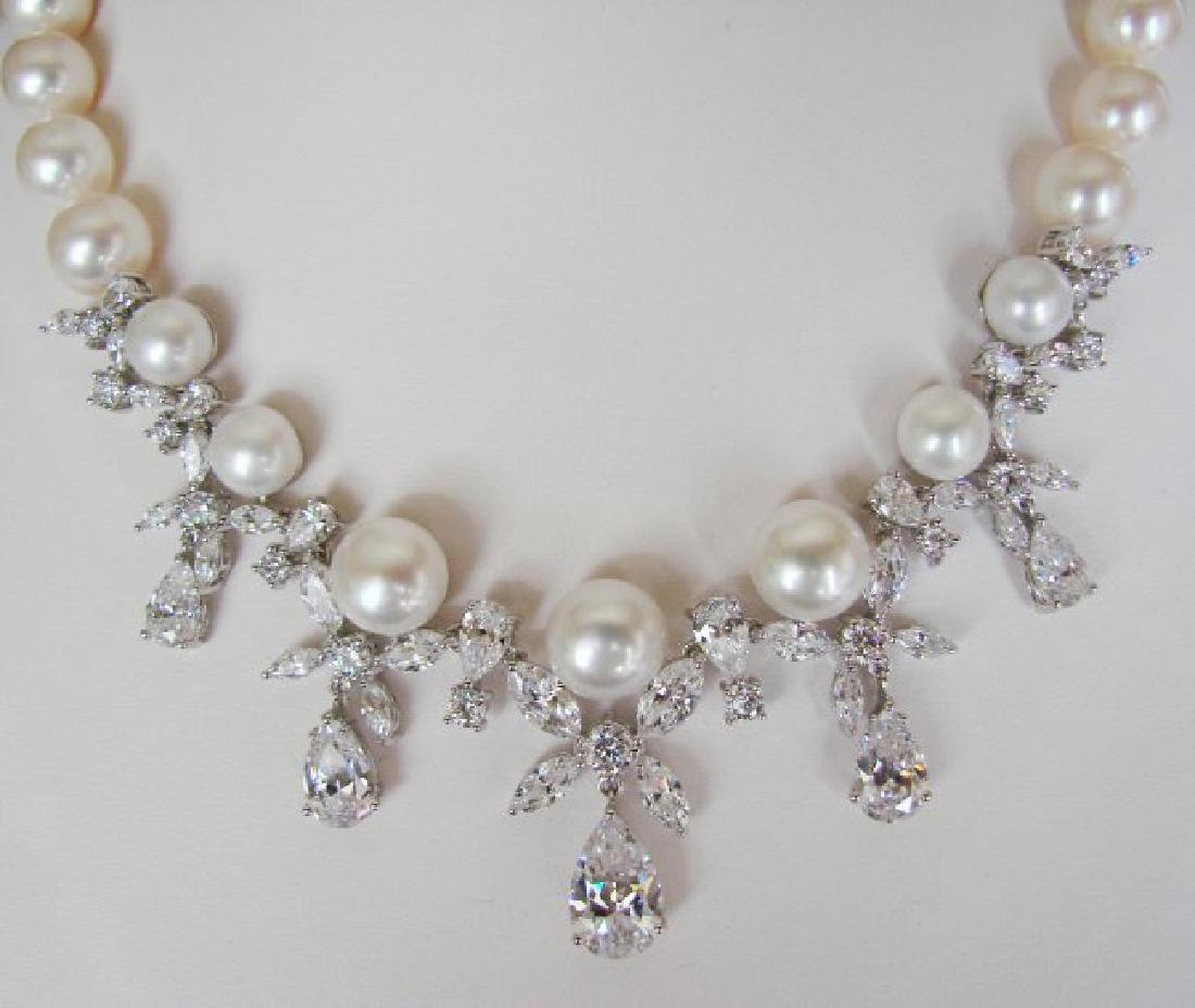 Culture Pearl Creation Diamond 45.30Ct 18k W/g Overlay (1 of 5)