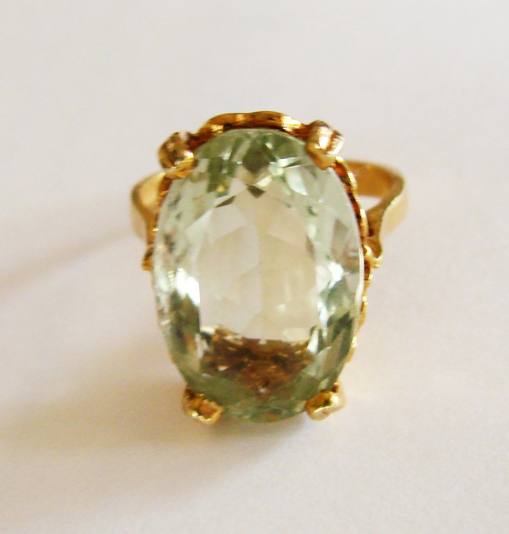 Natural Green Amethyst Ring 11.21Ct 14k Y/G (1 of 5)