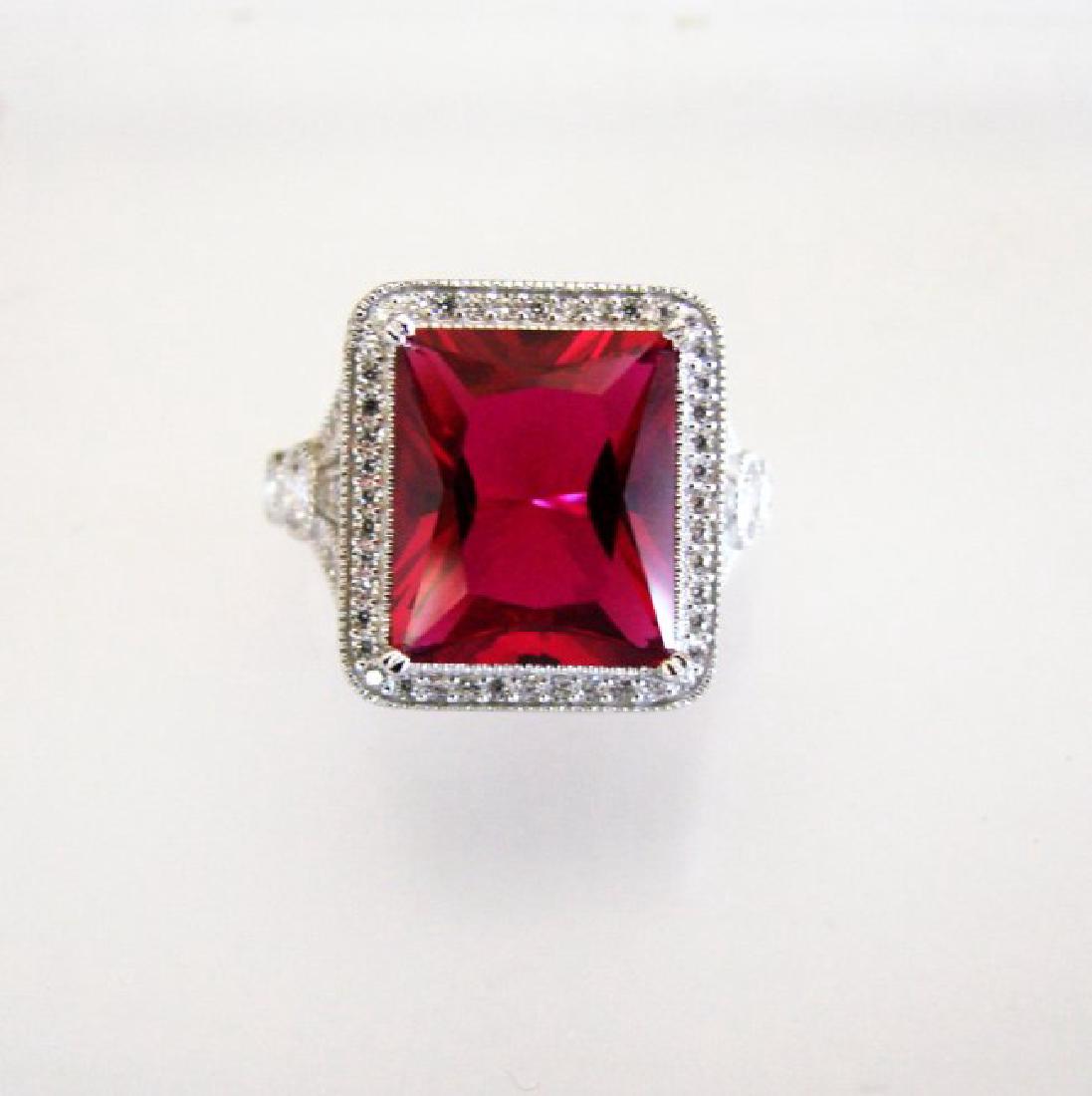 Creation Daimond Ruby Ring 8.61Ct 18k W/g Overlay (1 of 4)