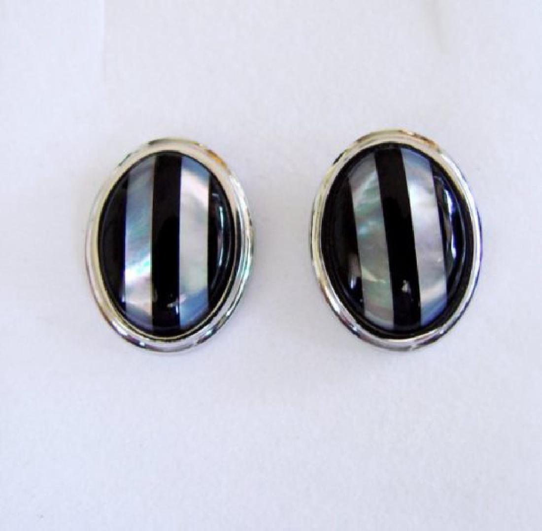 Men Cufflink Stainless Onyx Mother Pearl 12.78Ct (1 of 4)