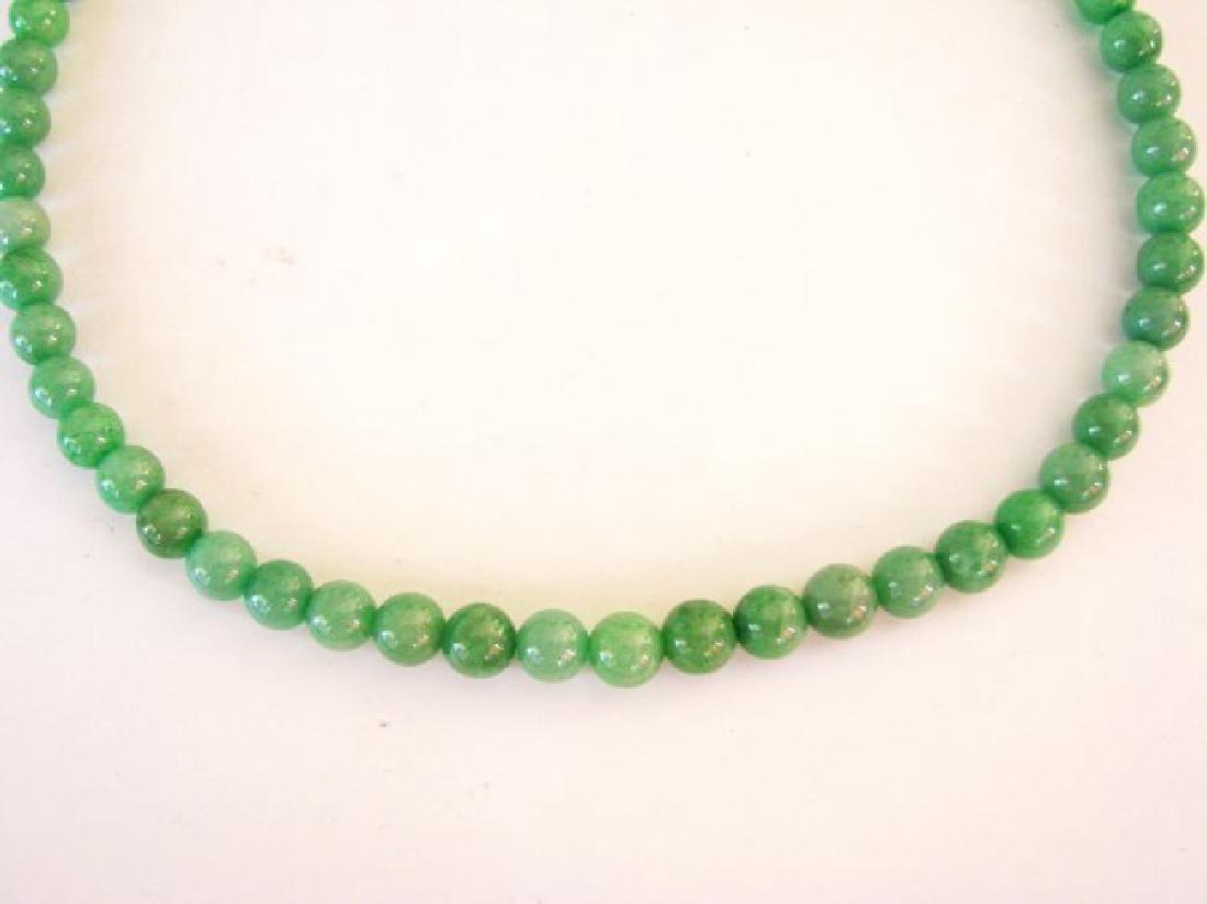 Natural Jade Beads Necklace Size 9 mm (1 of 5)