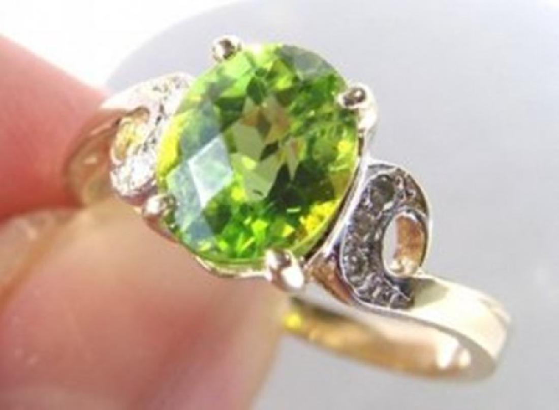 Anniversary Peridot Diamond Ring 1.67Ct 14k Y/g (1 of 3)