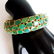 Natural Emerald Bangle 113.71Ct 18k Y/g Overlay