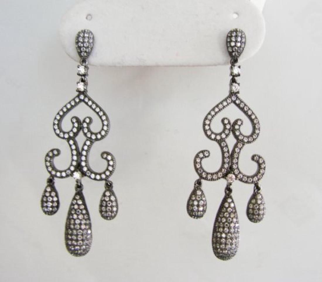 Creation Diamomd Earring 2.00Ct 18k B/g Overlay (1 of 3)