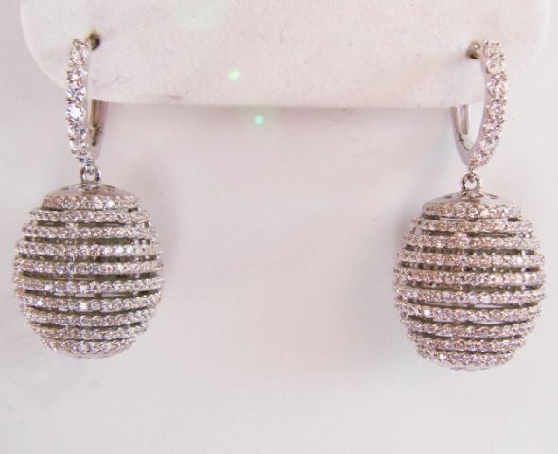 Creation Diamond Dangle Earring 2.45Ct18k W/g Over (1 of 4)