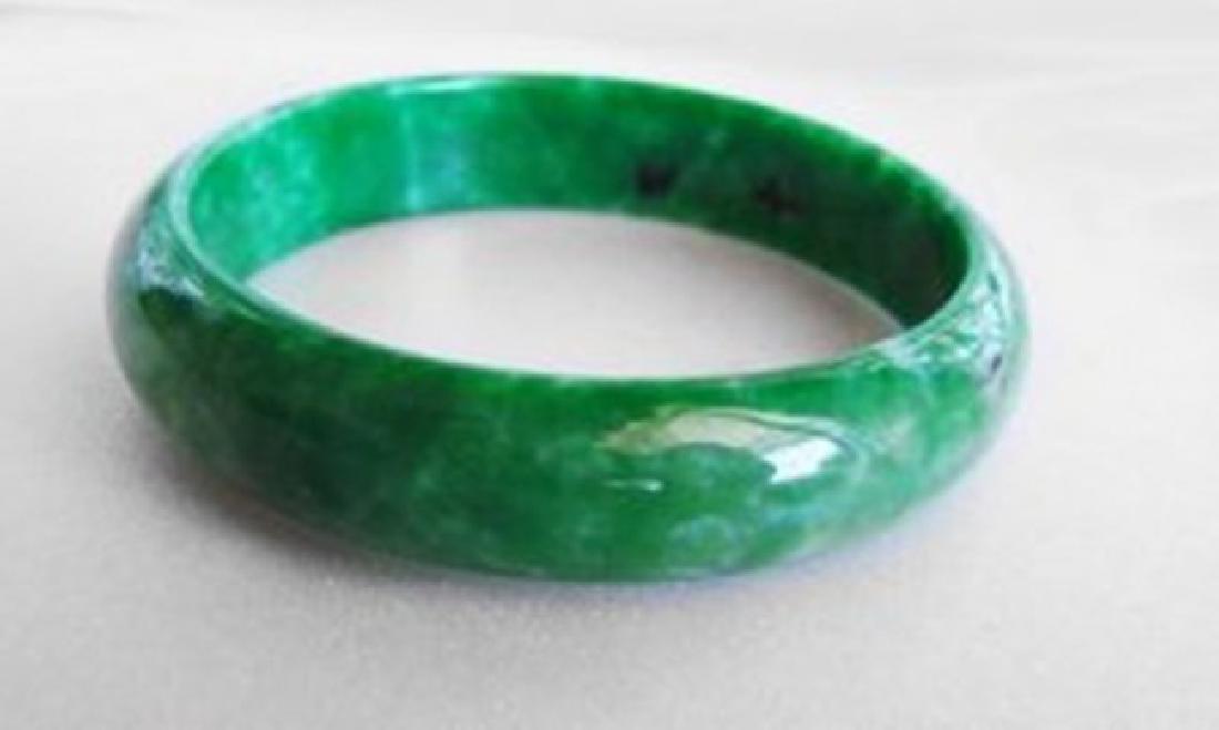 Natural Jaideite Jade Bangle Green Grade A Size: 7 (1 of 3)