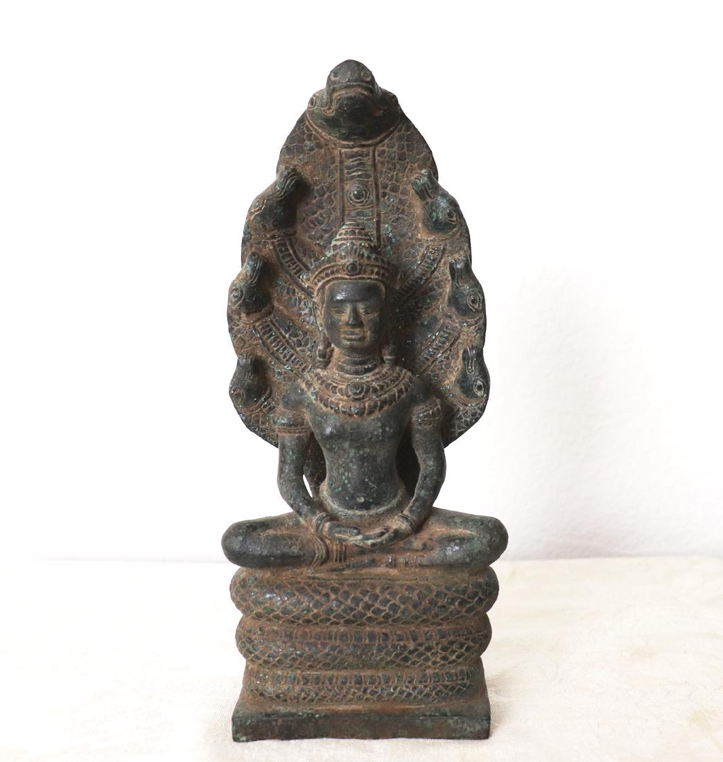 Khmer Buddha On Naga Angkor Period Statue 12th Century (1 of 7)