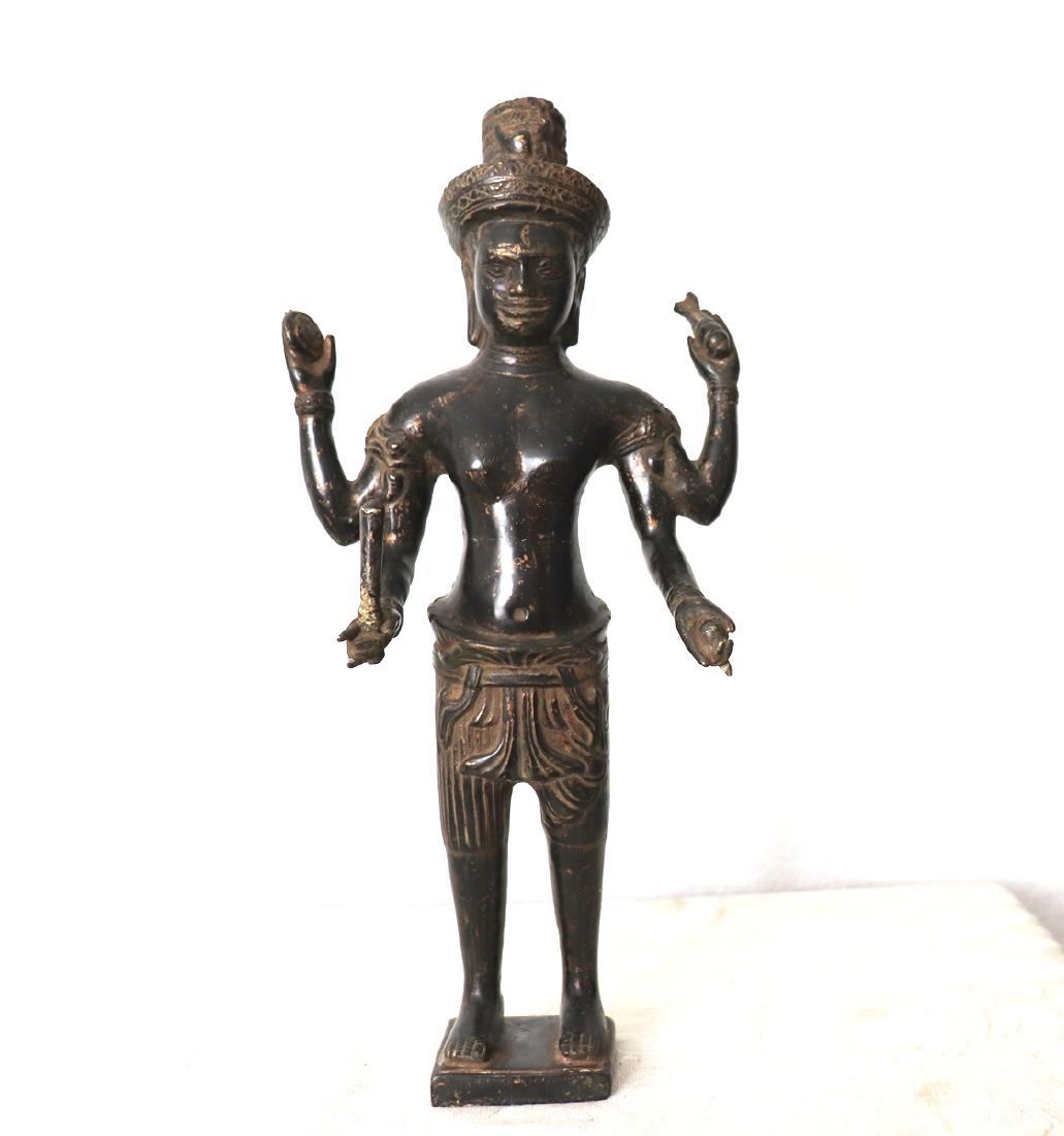 Khmer Angkor,Buddha Brass King Statue 12th Century (1 of 10)