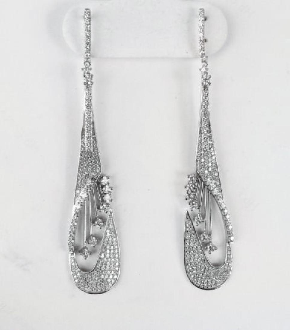 Creation Diamomd Earrings 4.70Ct18k W/g Overlay (1 of 5)