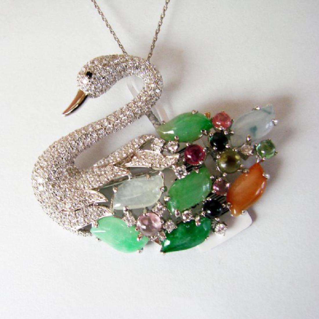 Jade MultiColor Tourmaline Creat Dia 33.61Ct 18k W/g (1 of 4)