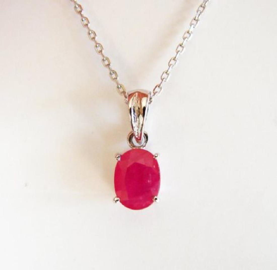 Ruby Pendant 1.68Ct 18k W/g Overlay (1 of 3)