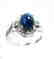 Blue Sapphire Cabochon Diamond Ring 2.85Ct 14k W/g