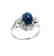 Blue Sapphire Cabochon Diamond Ring 2.85Ct 14k W/g - 2