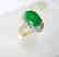 Natural Diamond- Jadeite Jade Ring 4.72Ct 18k Y/g - 3