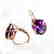 Natural Amethyst Oval Drop Earrings 5.70Ct 14k Y/G - 2