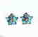 Swiss Blue Topaz Diamond Star Earrings 4.94Ct 14k Y/G