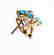 Swiss Blue Topaz Diamond Star Earrings 4.94Ct 14k Y/G - 2