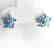 Swiss Blue Topaz Diamond Star Earrings 4.94Ct 14k Y/G - 4