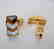 Men Cufflink Mother Pearl Tiger Eye 18k R/g Overlay - 2