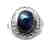 Men's Cabochon Sapphire Ring: 4.02Ct D:.52Ct 14k W/g