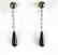 Diamond-Pearl-Onxy Earrings Dangle 14k W/g