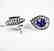 Creation Diamond/Tanzanit Earrings 3.29 CT 18k W/G Over - 2