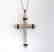 Creation White/Black Dia Cross Pendant 18k W/G Overlay