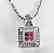 Diamond Pink Sapphire Square Pendant:.36Ct 18k W/g