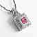 Diamond Pink Sapphire Square Pendant:.36Ct 18k W/g - 2