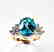 Natural Blue Zircon Ring: 7.22Ct Dia .54Ct 14k Y/g - 3