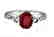 Ruby Ring 1.30Ct & Diamond .22Ct 14k W/g - 2