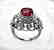 Anniversary Ruby Diamond Ring 3.20Ct 14k W/g SZ-7 - 2