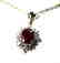 Ruby Pendant: 3.18Ct , Diamond: 1.12 Ct 14K Y/G