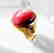 Star Ruby Cabochon/ Diamond Men Ring 29.84Ct 14K Y/g - 2