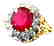 Ruby Diamond Ring 3.90Ct 14k Y/g