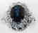 Blue Sapphire Diamond Ring 3.84Ct 14k W/g