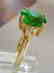 Green Tsavorite Ring: 2.15Ct Diamond: .30Ct 14kY/g - 3
