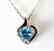Swiss Blue Topaz Diamond Heart Pendant .37Ct 14k W/g