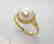 Akoya Pearl: 8mm/diamond: .10Ct Ring 14kY/G