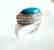 Creation Diamond Turquoise Ring 4.60Ct 18k W/g Overlay - 2
