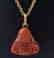 Natural Chinese Red Jade Buddha pendant 14k Y/g
