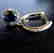 Creation Diamond-Sapphire Earring 2.81Ct18k Y/g Overlay - 2