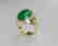 Man's Jade Ring Diamond: .20Ct/Jade 9.26Ct 14k Y/g - 2