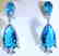 Creation Diamond/Blue Topaz Ear 59.09Ct 18k W/g Overlay