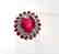 Ruby: 5.32 Diamond: .72CT Ring 14k White Gold