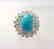 Natural Turquoise Diamond Ring 5.22Ct 14k W/g - 2