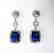 Creation Diamond/Sapphire Earring 10.36Ct 18k W/g