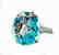 Swiss Blue Topaz Diamond Ring 4.88Ct14k W/g - 2
