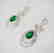 Creation Diamond/Green Garnet Earring 5.50Ct 18k W/g - 2